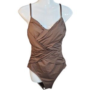 LA BLANCA one-piece swimsuit chocolate 12